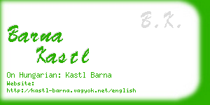 barna kastl business card